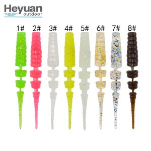 Heyuan Outdoor 12pcs/bag 42mm Mini Grub Soft Lures &ndash; 0.35g Micro Fishing Baits for Panfish & Trout