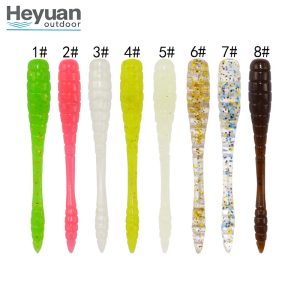 Heyuan Outdoor 48mm 0.5g Mini Stick Worms &ndash; Micro Soft Lures for Panfish & Trout Fishing