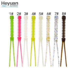 Heyuan Outdoor 55mm 0.3g 12pcs/bag Twin Tail Grub Lures &ndash; Ultra-Light Micro Baits for Panfish & Trout
