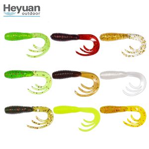 Heyuan 38mm 0.7g Ribbed Curly Tail Lures &ndash; Finesse Fishing Baits for Freshwater Small Game