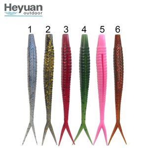 Heyuan125mm 6.2g 4pcs/bag Split Tail Soft Lures &ndash; Large Ribbed Swimbait for Bass & Pike Fishing