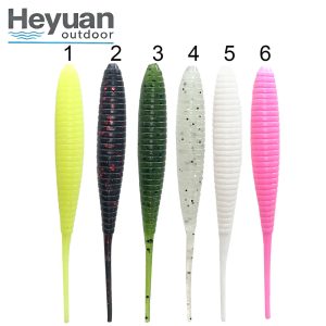 Heyuan 100mm 5.5g 4pcs/bag Ribbed Stick Worms &ndash; Finesse Baits for Bass & Pike Fishing