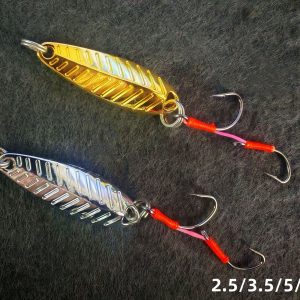 Heyuan Outdoor 2.5g/3.5g/5g/7g Textured Metal Spoon Lures &ndash; Dual-Hook Baits for Bass, Pike & Trout