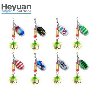 Heyuan 3.5g Feather Treble Hook Spinner Baits &ndash; Vibrant Inline Spinners for Bass, Pike & Trout