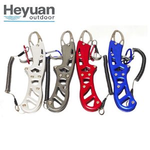 Heyuan Aluminum Fish Grippers Lightweight Fishing Lip Grips with Lanyard for Safe Catch & Release