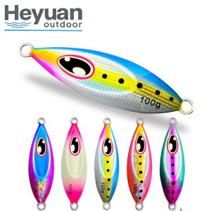 Heyuan Outdoor 40g-100g High-Flash Oval Metal Jigs Saltwater Fishing Lures for Tuna & Amberjack