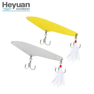 Heyuan Metal Spoon Lures – 11g/15g/18g Feather Hook Baits for Bass, Pike & Redtail