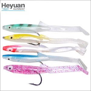 Heyuan Outdoor Pre-Rigged Soft Shad Lures 80mm/2.3g