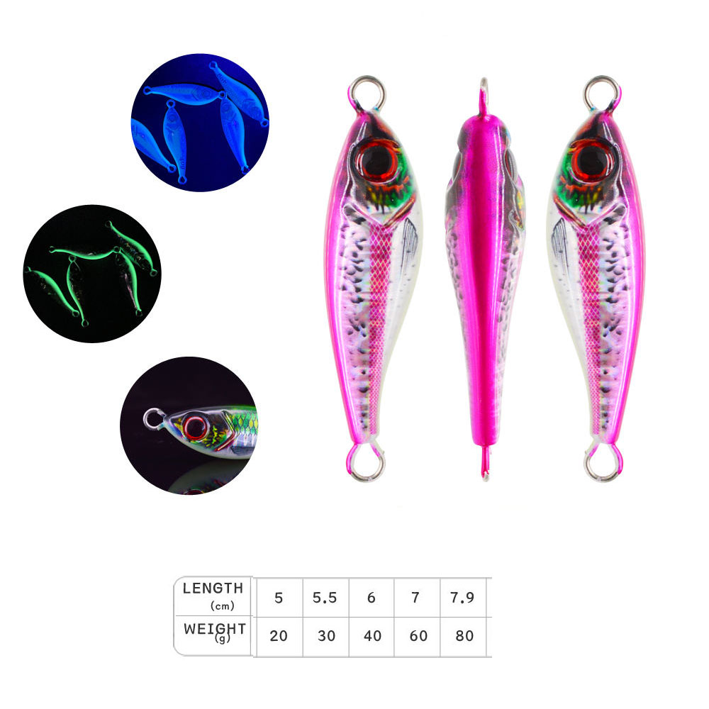 Heyuan 3D Design Slow Pitch Jig 20g 30g 40g 60g 80g - 图片 9