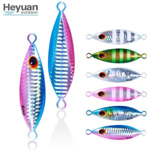 Heyuan Metal Jigs 10g 20g 30g 40g 60g Laser Coating Fishing Lures for Saltwater & Freshwater