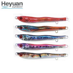 Heyuan Realistic Sand Eel Metal Jigs 20g-60g Fishing Lures for Saltwater & Freshwater Bass, Pollock