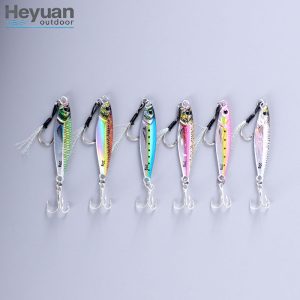 Heyuan 3D Color Lead Fishing Jigs With Assist Hook 7g-80g - Metal Lures for Saltwater & Freshwater Bass, Pike, Trout