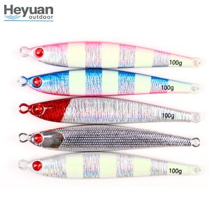 Heyuan Bionic Long-Distance Casting Jigs 40g-100g Laser Coating Baits for Bass, Pike, Tuna